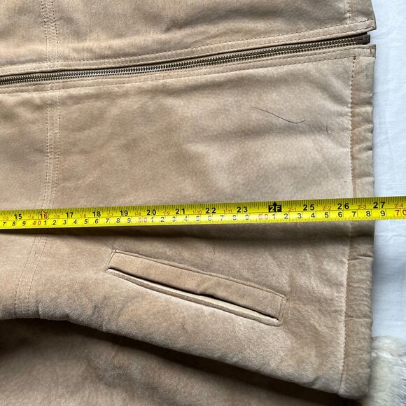 Sonoma Jean Company Faux Fur Women's Cream Coat Size Large Pig Suede - Picture 4 of 7